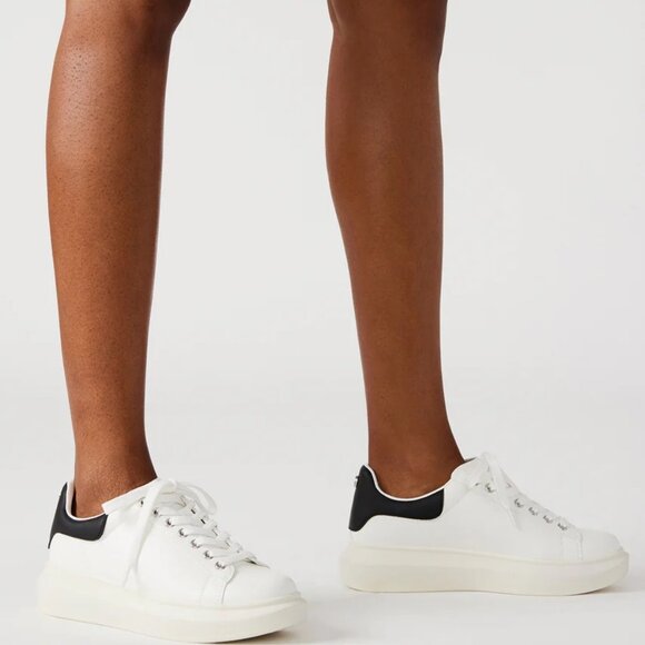 Gasp White Oversized Vegan Leather Sneakers - Picture 3 of 3